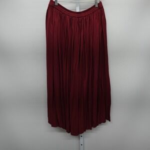 Tantrums Collection Womens Small Red Rayon Maxi Skirt Elastic Waist Boho Flowy